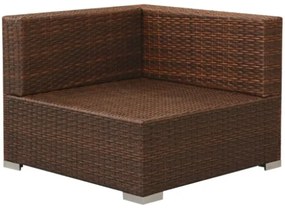 Set Divani da Giardino 3 pz con Cuscini in Polyrattan Marrone