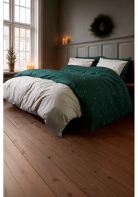 Set copripiumino e federa beige in percalle di cotone per letto singolo 140x200 cm Christmas Fable – JUNA