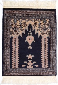Bokhara Tappeto 60 x 50 Blu (Pakistan) Annodato A Mano