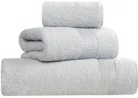 Set asciugamani cotone grigio chiaro viso, ospite e telo doccia