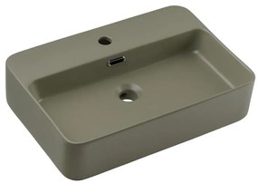 COMAD TRUST 2 OLIVER GREEN (E-6282) - Lavabo da appoggio TRUST 55x38 cm verde