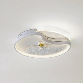 Plafoniera a LED Kosmo Lindby, Bianco / Opale, Soggiorno / Sala da pranzo, Plastica, Giovanile, Plafoniera LED