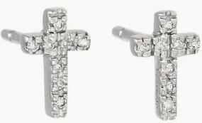 Orecchini in oro bianco con diamanti Jolie Croix, 0,05 carati