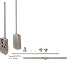 Appendiabiti regolabile per armadio 45 - 60 cm grigio pietra in Acciaio e Tecnoplastica