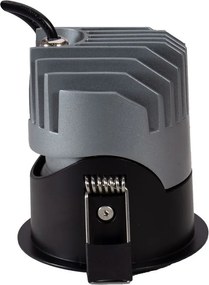 Faro LED da Incasso 10W Nero Ø65mm IP65 CCT UGR19 con driver Philips Colore Bianco Variabile CCT