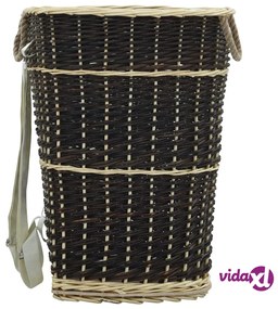 vidaXL Cesta per Legna con Spallacci 57x51x69cm Salice Naturale