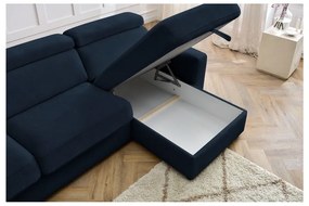 Divano angolare in blu scuro allungabile (con composizione variabile) Monaco – Bobochic Paris