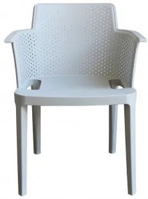 Poltrona Cathy - Poltrona impilabile in polipropilene - Dimensioni: 60x58x76.5cm, Grigio