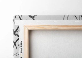 Stampa su tela – Mandala floreale astratta in bianco e nero