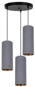 Lampadario a sospensione con filo AVALO 3xE27/60W/230V diametro 35 cm grigio