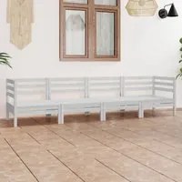 Set Divani da Giardino 4 pz Bianco in Legno Massello di Pino cod mxl 44736