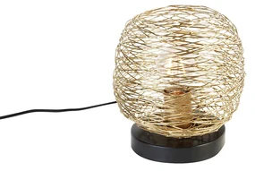 Lampada da tavolo di design dorata con nero 20 cm - Sarella