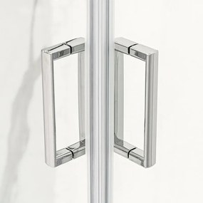 Box doccia angolare 80x80 cm Geo doppio scorrevole in cristallo trasparente
