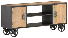 Mobile Porta Tv 110x30x49cm İn Legno Massello Di Recupero /