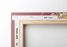 Stampa su tela – Mandala bianco su sfondo bordeaux