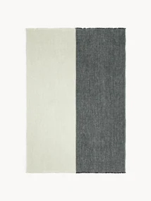 Coperta di lino tessuta a mano con frange Pila