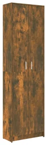 Armadio da corridoio rovere fumo 55x25x189 cm legno multistrato