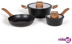 Livoo Set di Pentole 5 pz in Alluminio Nero