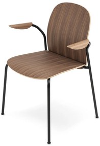 Sedie da pranzo in set marrone cognac/di colore naturale con effetto noce con braccioli/impilabili 2 pz Book – Gazzda