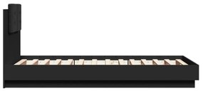 Giroletto con testiera nero 75x190 cm in legno multistrato