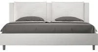 Letto matrimoniale king size contenitore imbottito 180x210 similpelle bianco Appia