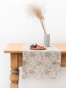 Runner da tavolo in lino fatto a mano Botany on Light