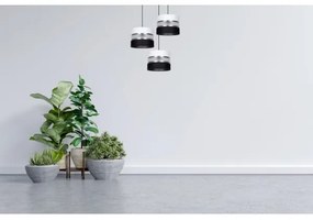 Lampadario a sospensione con filo CORAL 3xE27/60W/230V nero/bianco/cromo diametro 45 cm