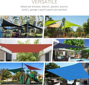 Tenda Vela da Giardino Triangolare in HDPE Crema 5x5x5m...