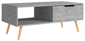 Tavolino da caffè grigio cemento 100x49,5x43 cm in truciolato