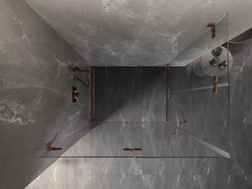 Mexen Lunar-F Duo cabina doccia pieghevole 100 x 80 cm, trasparente, rame spazzolato - 836-100L-080P-65-00