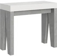 Consolle Allungabile 90-300x40x77 cm in Nobilitato Bianco e Grigio