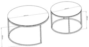 SET 2x Tavolino BELARUS  nero