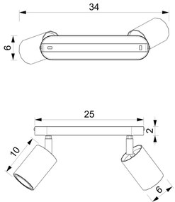 Faretto BELLO 2xGU10/8W/230V nero