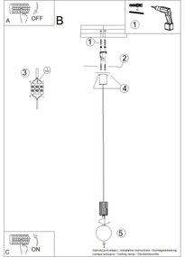 Sollux SL.1714 - Lampadario a sospensione con filo HALO 1xG9/8W/230V diametro 12 cm nero