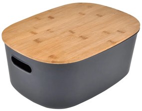 Scatola con coperchio color antracite in plastica 24x18x12,5 cm – Homéa