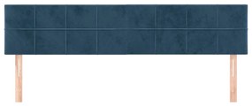 Testiera 2 pz blu scuro 80x5x78/88 cm in velluto