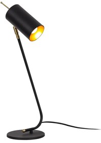 Lampada da tavolo in nero e oro con paralume in metallo (altezza 55 cm) Sivani - Opviq lights