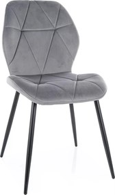 Sedia Rick Velvet grigia – 48x41x86 cm
