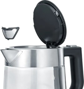 Severin WK 3468 - Bollitore elettrico rapido 1 l 2200 W/230 V acciaio inox/vetro