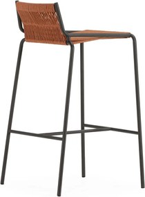 Sgabello da bar color terracotta in metallo (altezza della seduta 65 cm) Emily – Marckeric