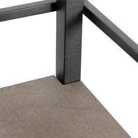 Lampada da terra industriale nera con legno - Cage Rack