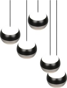 Lampadario LED nero e argentato ø 30 cm Orbit – Trio Select