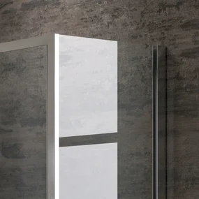 Kamalu - Box doccia 140x80 cm altezza 180cm vetro trasparente K410NS