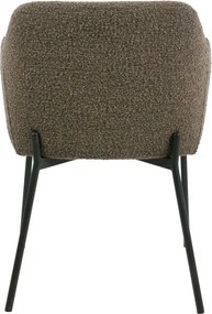 Sedia da pranzo marrone in imbottito con braccioli Melilla – House Nordic