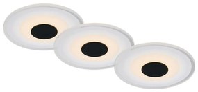 Briloner - SET 3x Lampada LED da incasso per bagni LED/6W/230V IP44 nero
