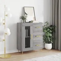 Credenza Grigio Sonoma 69,5x34x90 cm in Legno Multistrato 828034