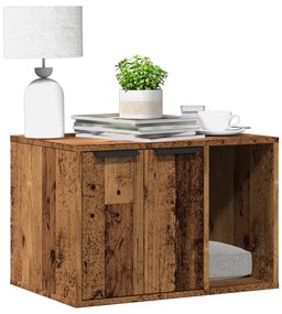 Recinto Lettiera Gatti Legno Vecchio 60x40x40 Cm İn Truciolato /