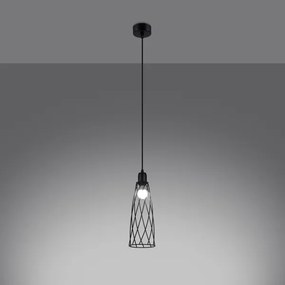 Sollux SL.1165 - Lampadario a sospensione con filo SUBA 1xE27/15W/230V nero