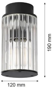 Argon 8773 - Plafoniera da esterno NORFOLK 1xE27/15W/230V IP44 nero