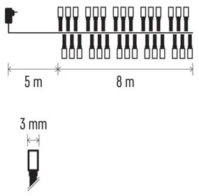 Catena LED da esterno natalizia 400xLED/13m IP44 bianco caldo